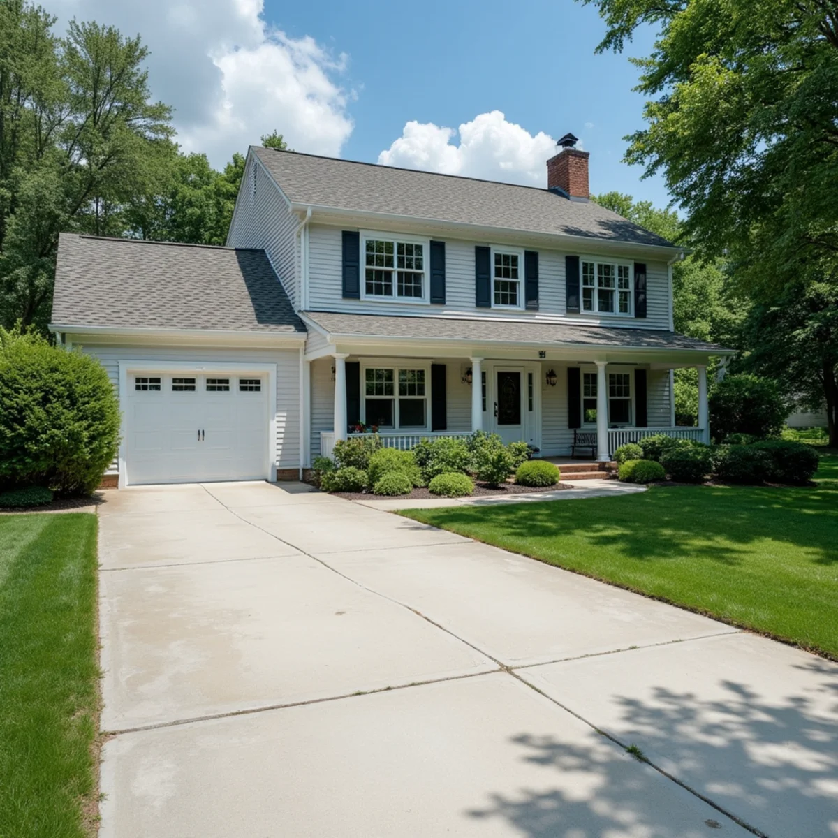 After: Surface cleaner restoring a concrete driveway with a clear clean-versus-dirty contrast.