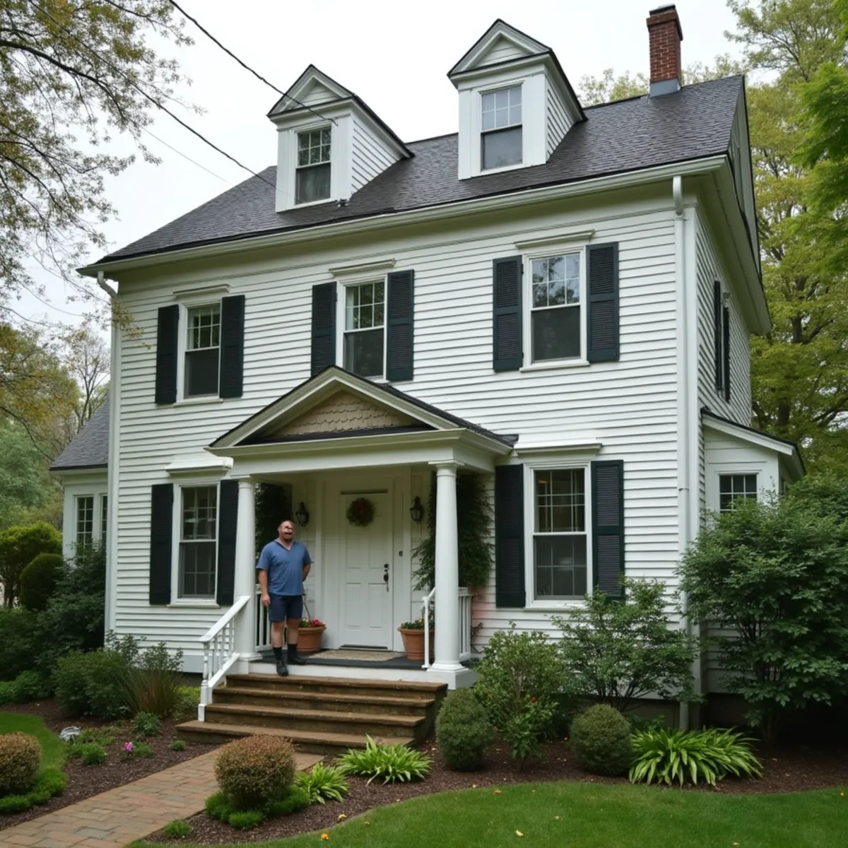 Before: House washing on a New England home's siding
