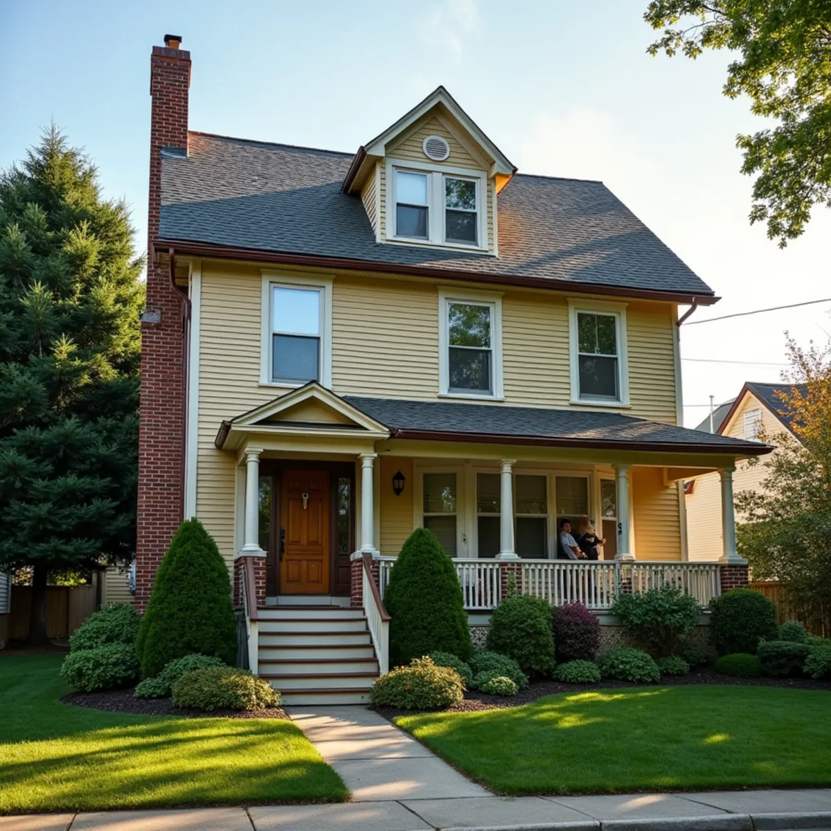 Historic Longmeadow home with cedar and brick after a gentle soft wash.